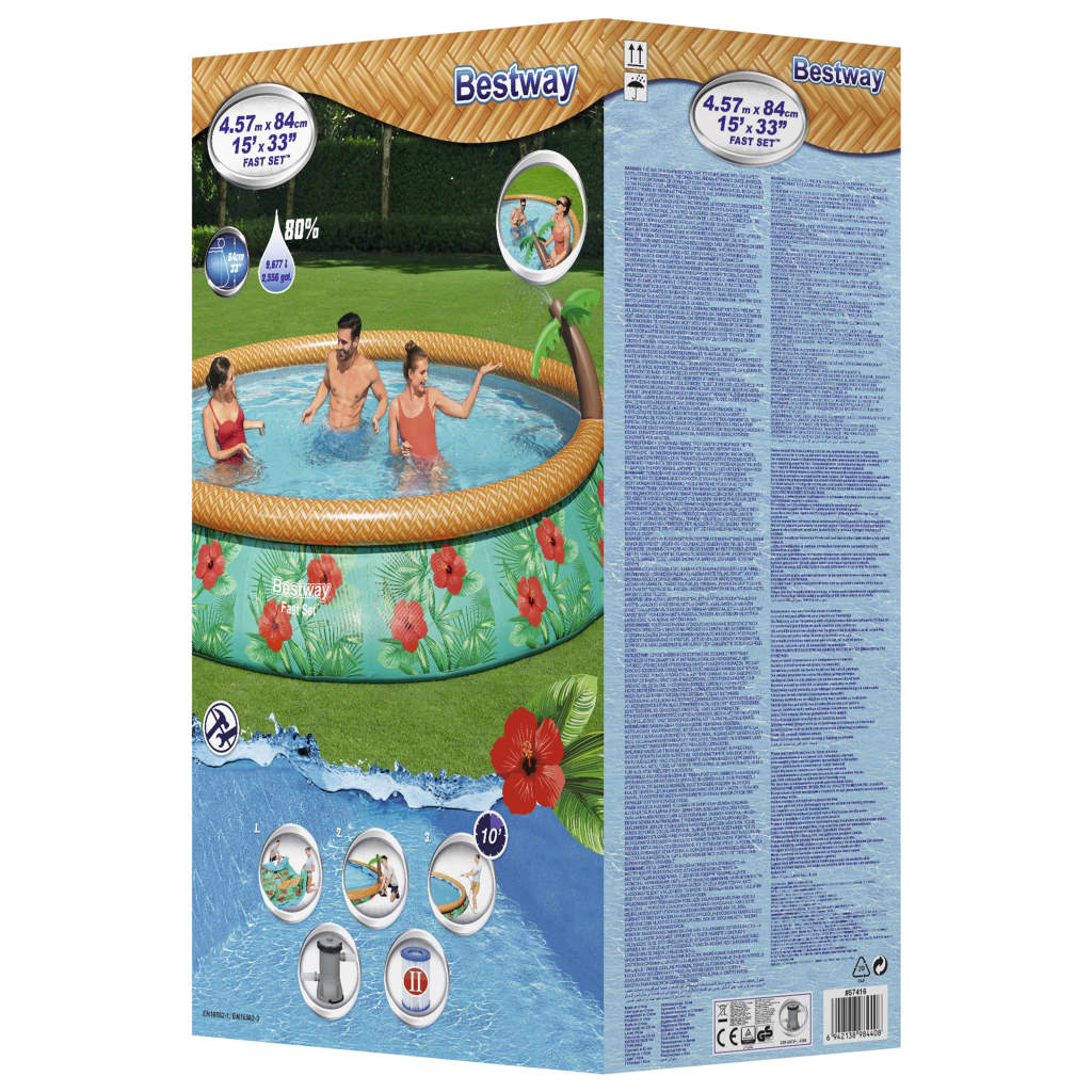 Bestway Juego de Palms para paraíso de la piscina inflable 457x84 cm