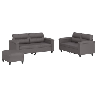 Set von 3 PCs -Sofas mit grauen Kissen