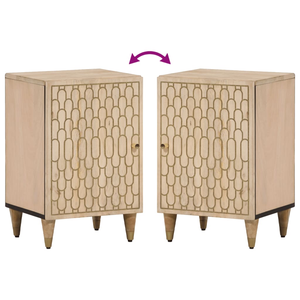 Gabinete de baño 38x33x58 cm de madera de mango sólida