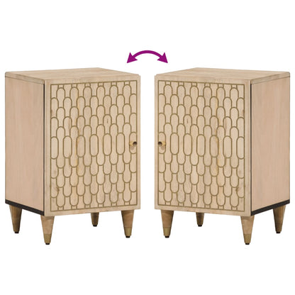 Gabinete de baño 38x33x58 cm de madera de mango sólida