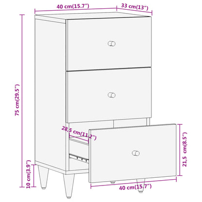 40x33x75 cm maser Mango Holz Seitenschrank