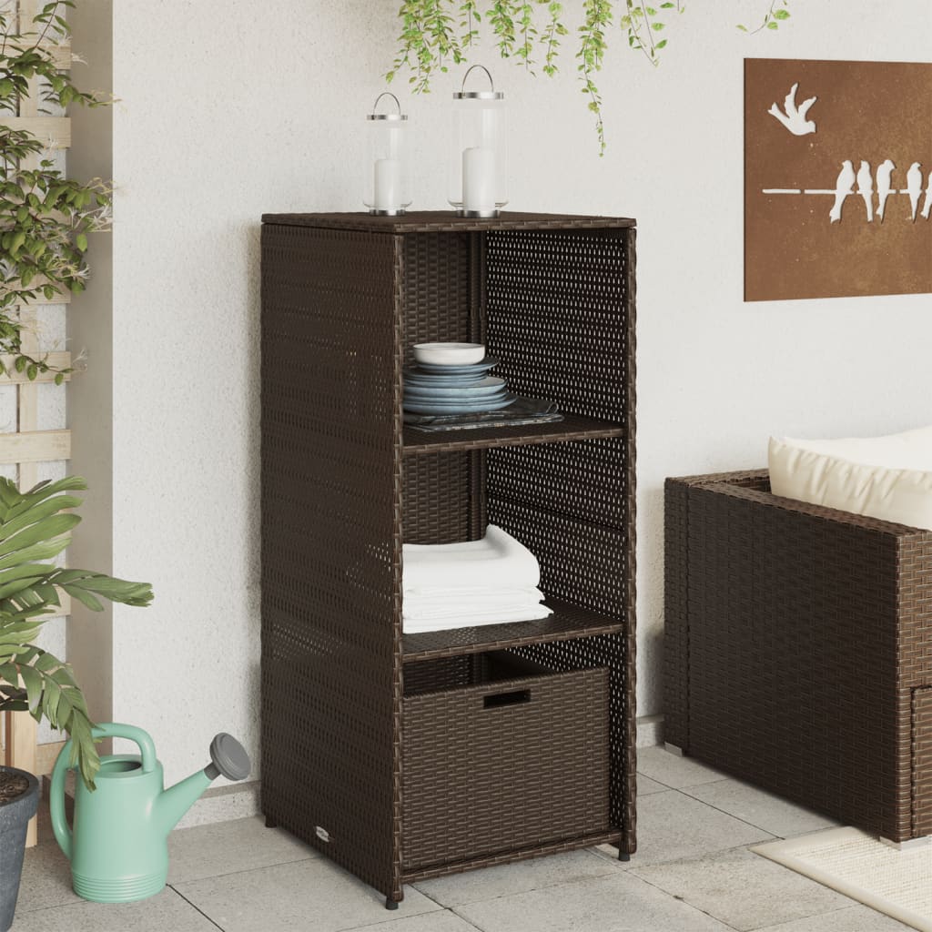 Brown Garden Lagerschrank 50 x 55x115 cm geflochtenes Harz