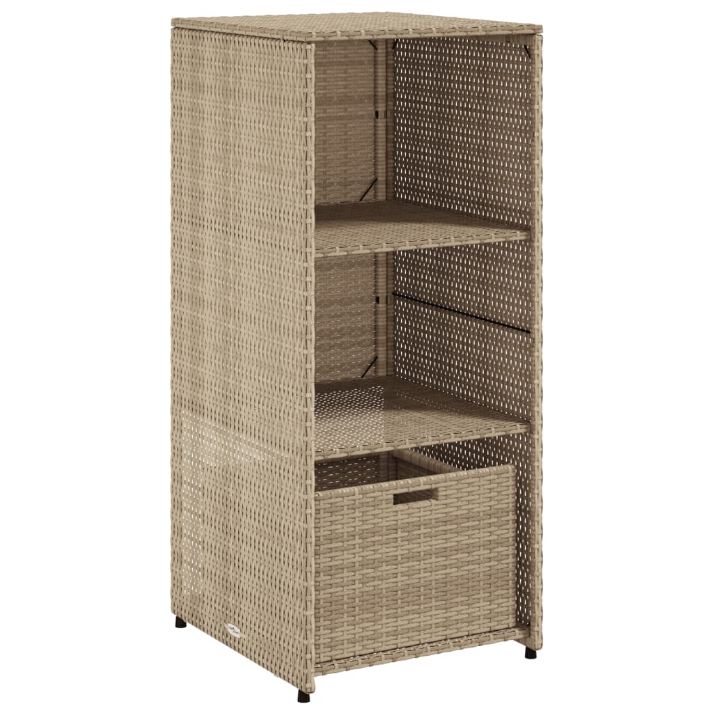 Cabinetto da giardino beige da giardino 50x55x115cm intrecciata