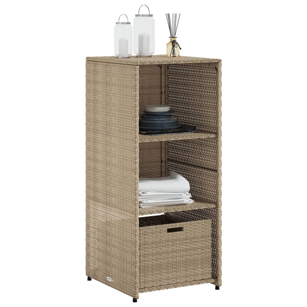 Cabinetto da giardino beige da giardino 50x55x115cm intrecciata