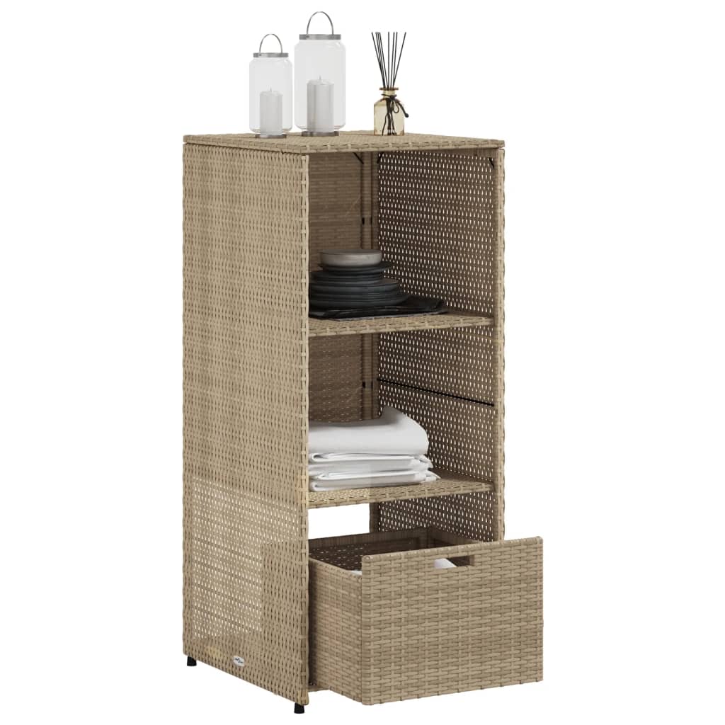 Cabinetto da giardino beige da giardino 50x55x115cm intrecciata