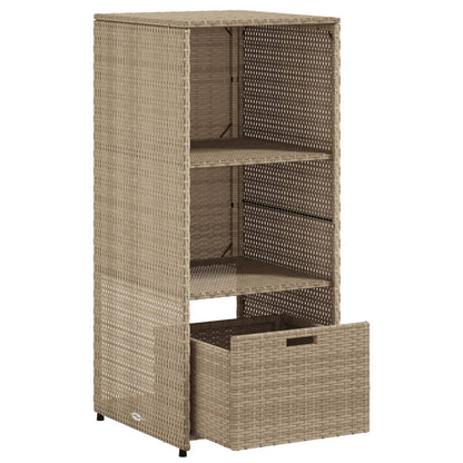 Cabinetto da giardino beige da giardino 50x55x115cm intrecciata