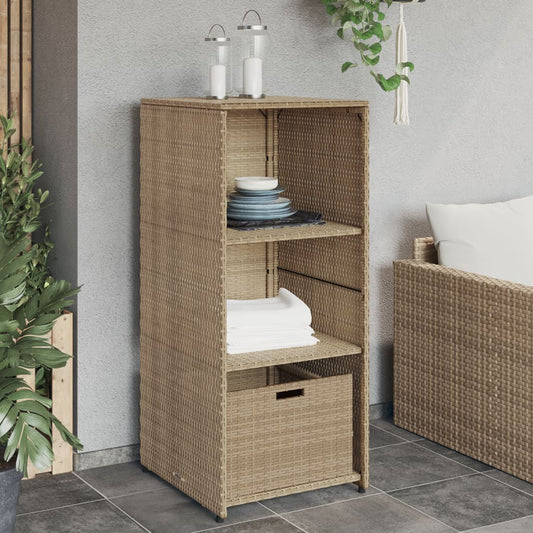 Cabinetto da giardino beige da giardino 50x55x115cm intrecciata