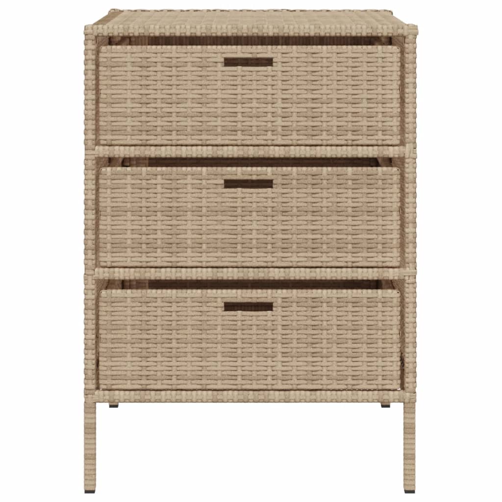 Cabinetto da giardino beige da giardino 55x59x80 cm Resina intrecciata