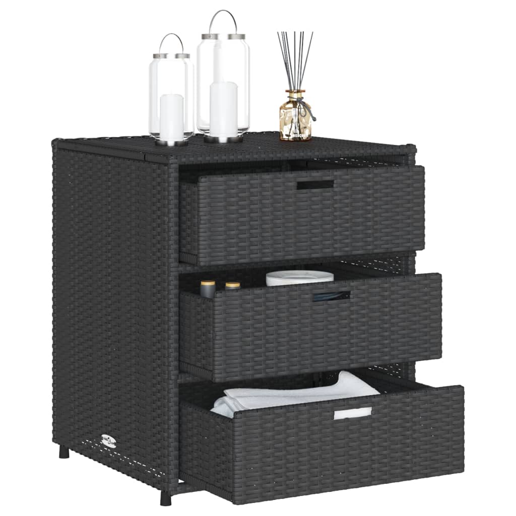 Schwarzgarten -Lagerschrank 55x59x69 cm geflochtenes Harz