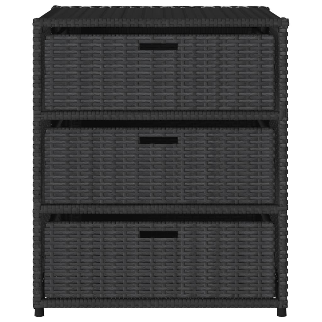 Schwarzgarten -Lagerschrank 55x59x69 cm geflochtenes Harz