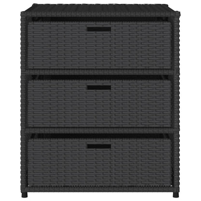 Schwarzgarten -Lagerschrank 55x59x69 cm geflochtenes Harz