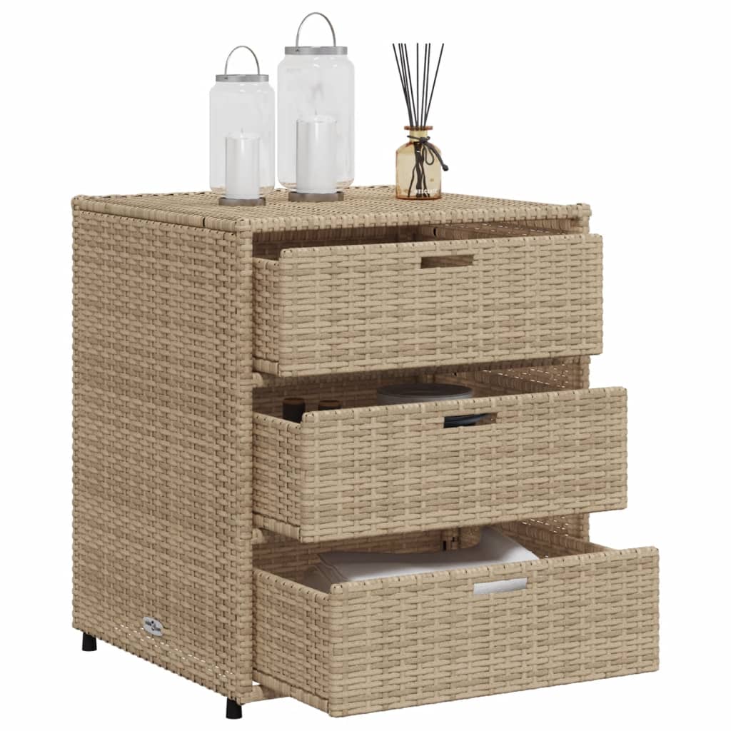 Cabinetto da giardino beige da giardino 55x59x69 cm resina intrecciata