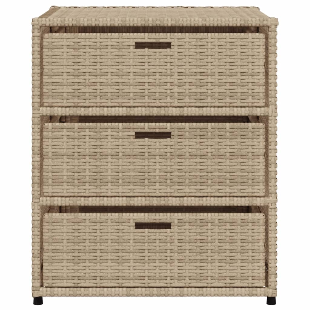 Cabinetto da giardino beige da giardino 55x59x69 cm resina intrecciata