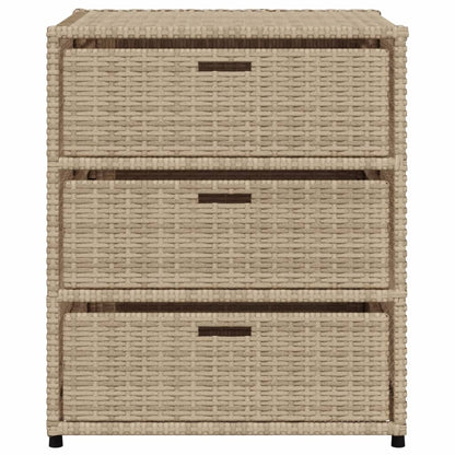 Cabinetto da giardino beige da giardino 55x59x69 cm resina intrecciata