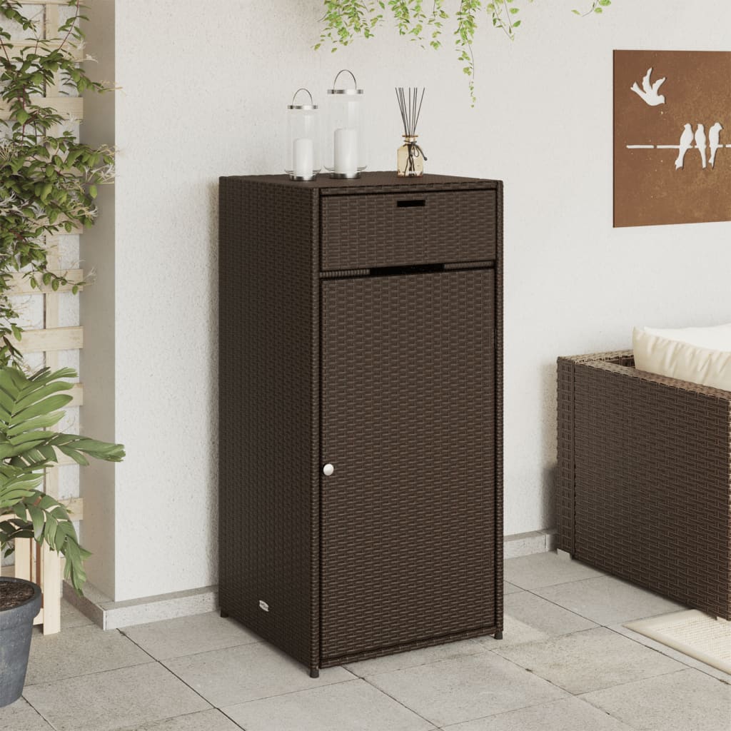 Brown Garden Lagerschrank 55x55x111 cm geflochtenes Harz