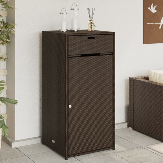 Brown Garden Lagerschrank 55x55x111 cm geflochtenes Harz