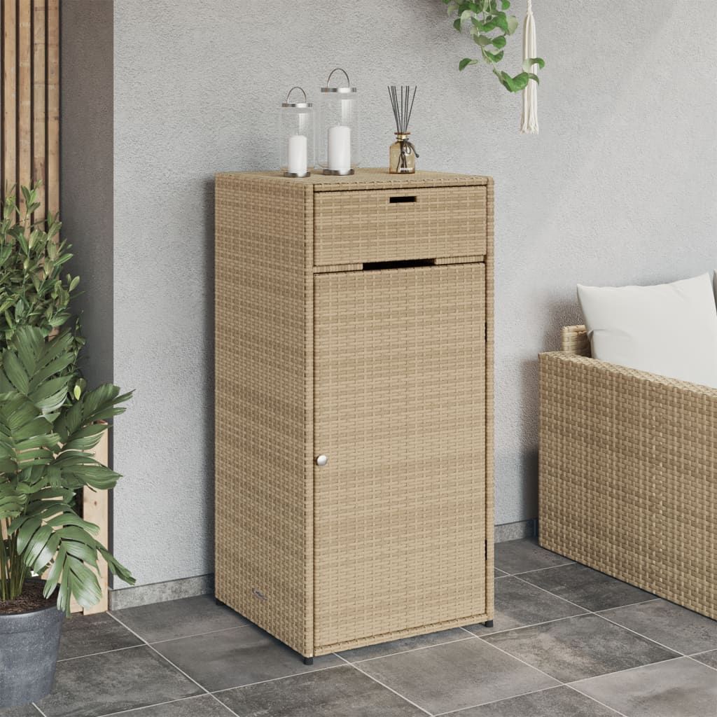 Cabinetto da giardino beige da giardino 55x55x111cm Resina intrecciata