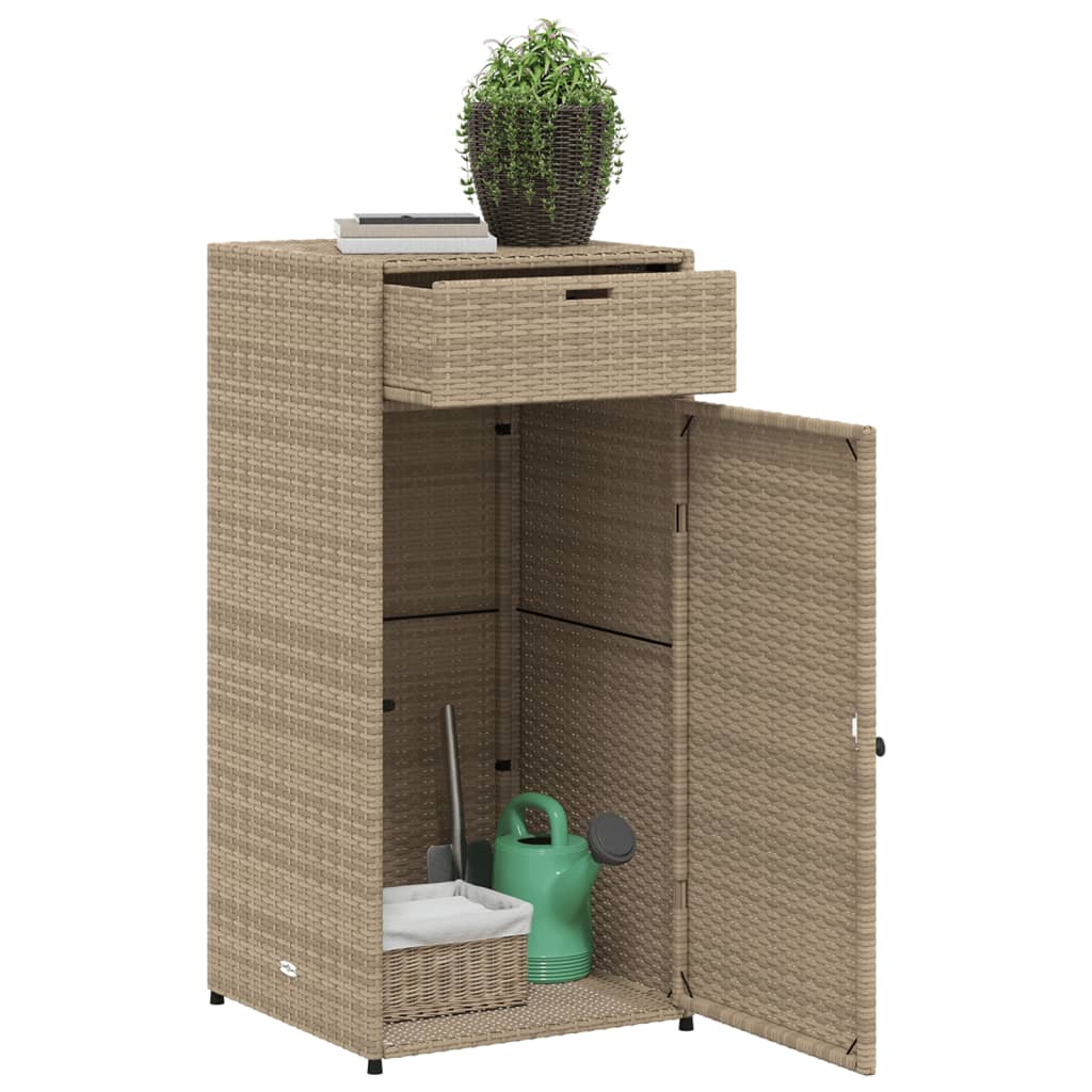 Cabinetto da giardino beige da giardino 55x55x111cm Resina intrecciata