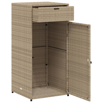 Cabinetto da giardino beige da giardino 55x55x111cm Resina intrecciata