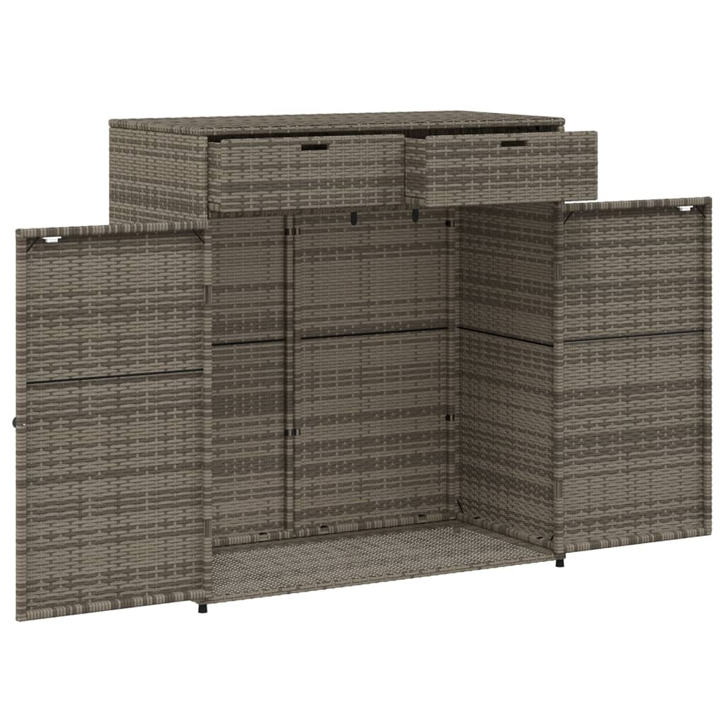 Gaidch di deposito da giardino grigio 105x55x113 cm Resina intrecciata