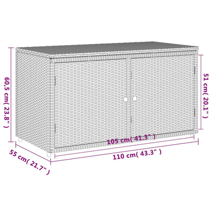 Grey Gartenspeicherschrank 110x55x60,5 cm geflochtenes Harz