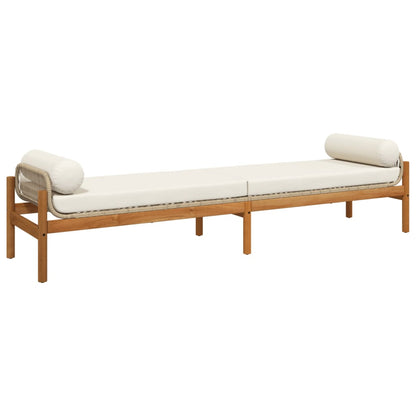 Garden bench with Acacia braided beige beige cushion