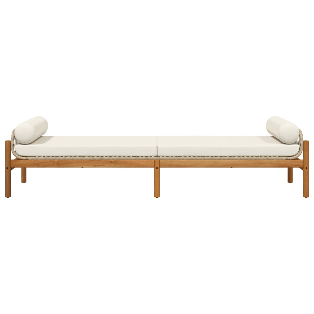 Garden bench with Acacia braided beige beige cushion