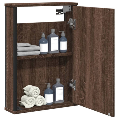 Armoire à miroir de salle de bain chêne marron bois ingénierie