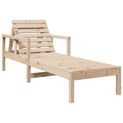 Chaise longue 199,5x62x55 cm bois massif de pin