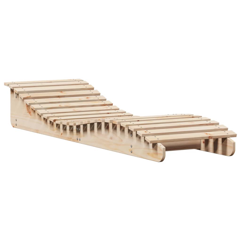 Chaise longue 205x60x31,5 cm bois massif de pin