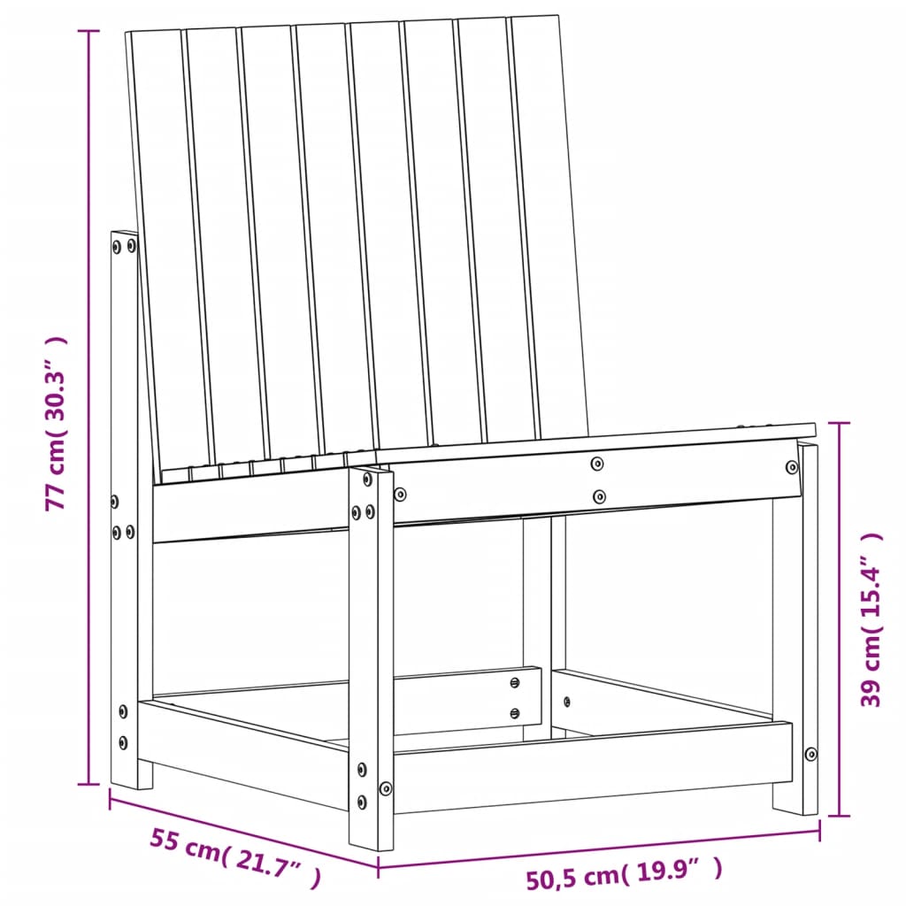 Muebles de jardín 3 pcs madera de pino sólido