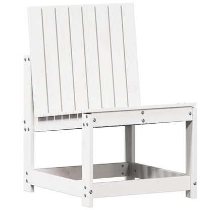 Salon de jardin 3 pcs blanc bois massif de pin