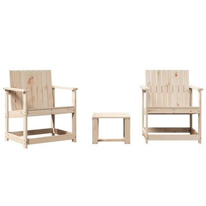 Muebles de jardín 3 pcs madera de pino sólido