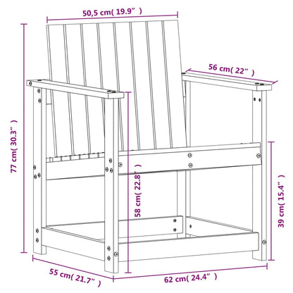 Muebles de jardín 3 PCS Douglas de madera maciza