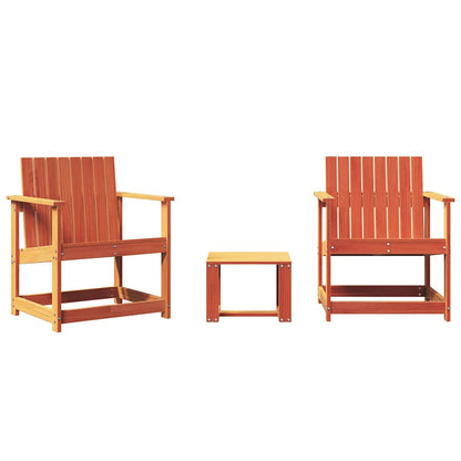 Garden furniture 3 pcs Brown Wood Solid Pine Wood