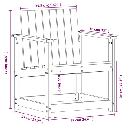 Muebles de jardín 3 pcs madera marrón pino sólido madera