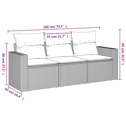 Muebles de jardín con cojines 3 PCS RACONED RESINA