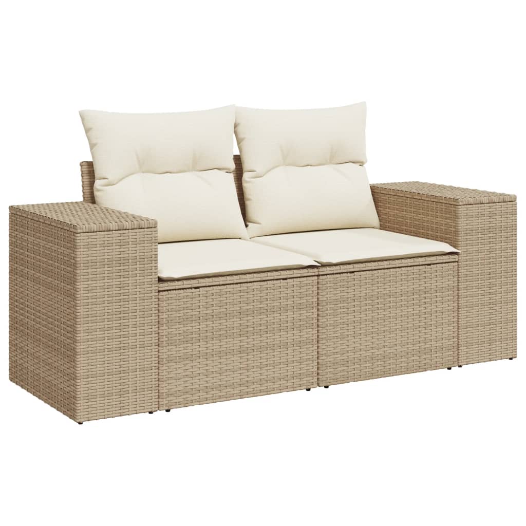 Muebles de jardín con 3 pcs cojines de resina trenzados beige