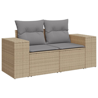 Muebles de jardín con 3 pcs cojines de resina trenzados beige