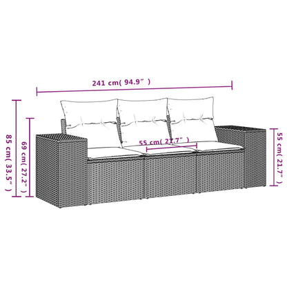 Muebles de jardín con cojines 3 PCS RACONED RESIN GRIS