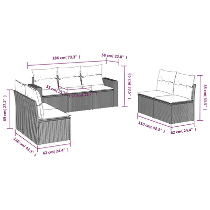 Muebles de jardín con cojines 7 PCS RACONED RESINA