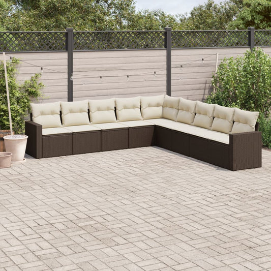 Muebles de jardín con cojines 9 PCS RACONED RESINA