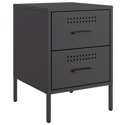 Black bedside table 36x39x50.5 cm steel