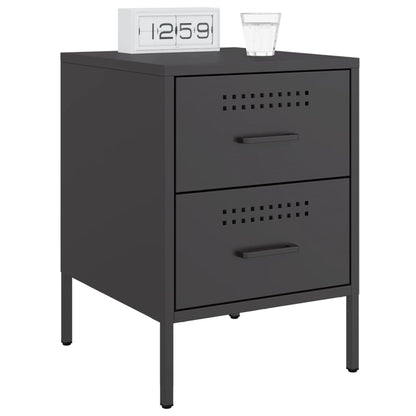 Black bedside table 36x39x50.5 cm steel