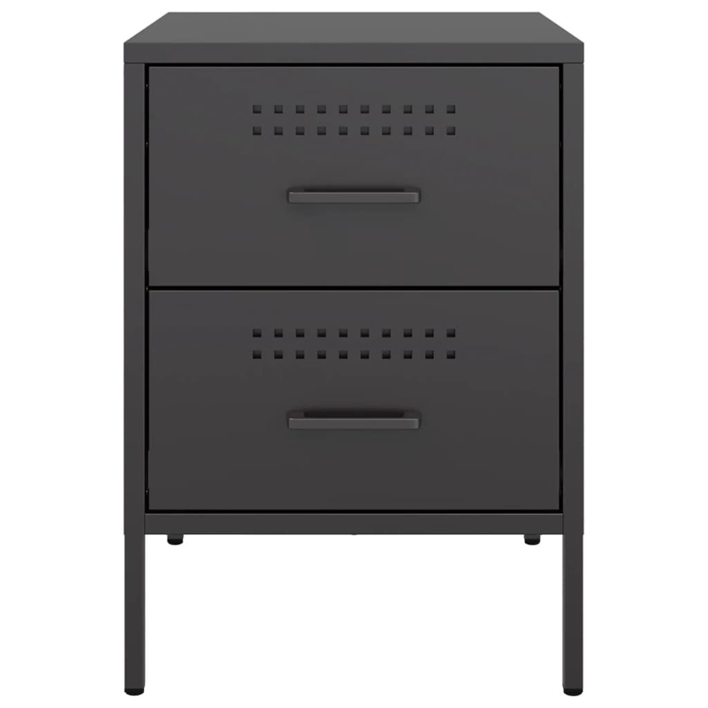 Black bedside table 36x39x50.5 cm steel