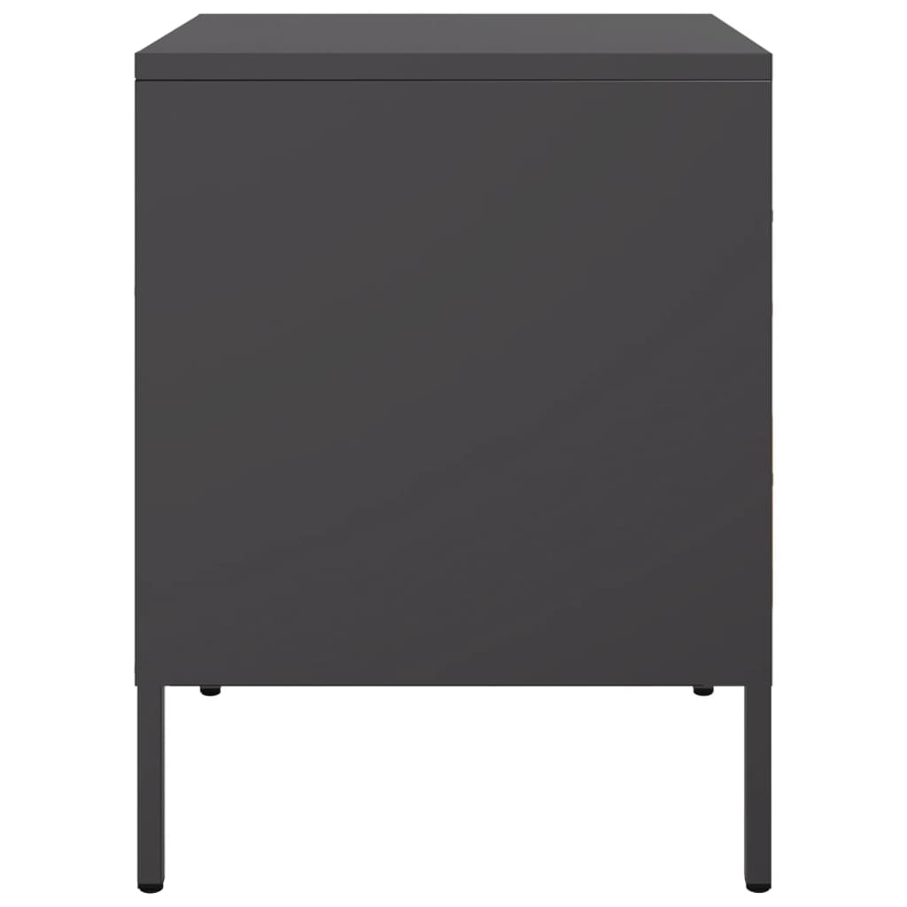 Black bedside table 36x39x50.5 cm steel