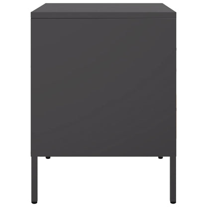 Black bedside table 36x39x50.5 cm steel