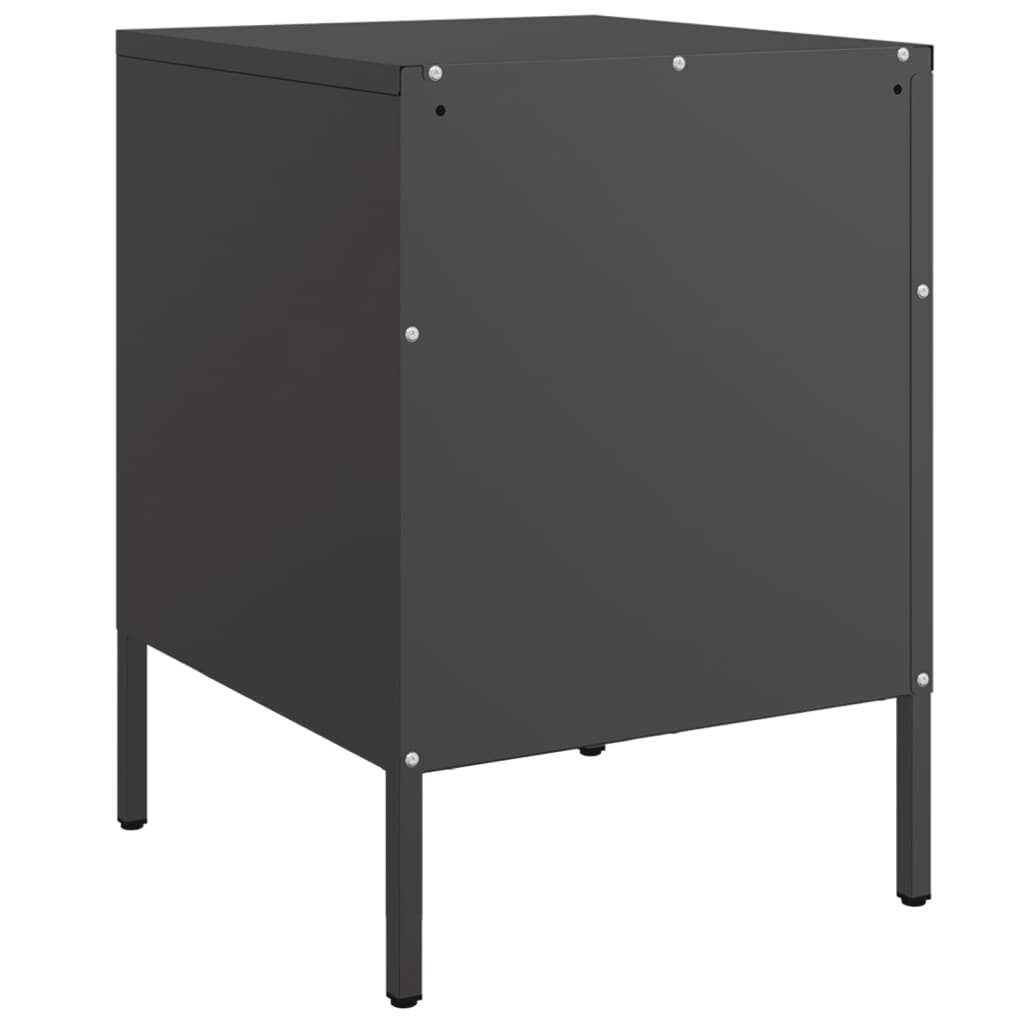 Black bedside table 36x39x50.5 cm steel