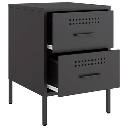 Black bedside table 36x39x50.5 cm steel