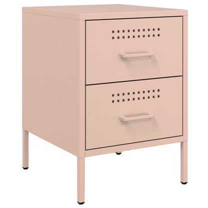 36x39x50.5 cm steel pink bedside table